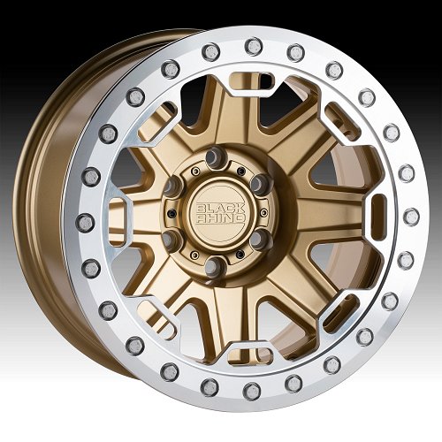 Black Rhino Rift Beadlock Matte Gold Custom Truck Wheels 1